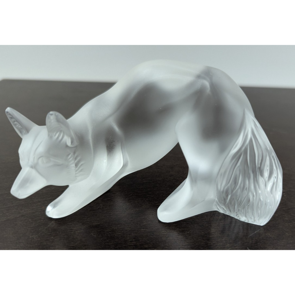Lalique Crystal Fox Signed Figurine Sculpture France